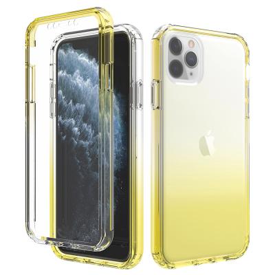 China 2020 Anti-drop Color Gradient Designer Soft Clear TPU Cell Phone Case for iphone 12/12pro/12pro max for sale