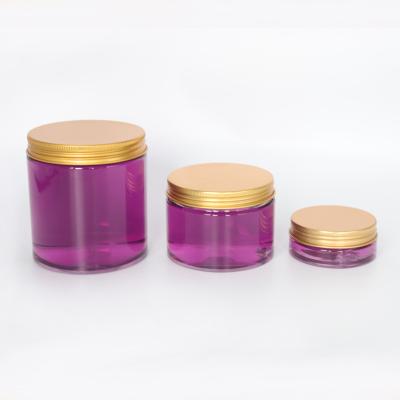 China Hot Sales 8oz Personal Care Plastic Pet Jars Containers With Foil Lids For Body Scrub Bath Salt Packaging for sale