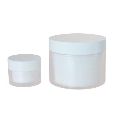 China PET Cosmetic High Quality White Plastic Container Scrub Jar With Lid For Body Butter Cream Packaging 30g 200g for sale