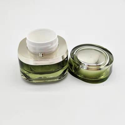 China Green 15g Acrylic Cosmetics Luxury Skin Care Products Wholesale Jars for sale