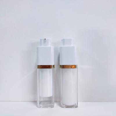 China 15ml 30ml 50ml Cosmetic Inner Clear Gradient Spray Lotion Bottle Rotary Lifting Vacuum Bottle for sale