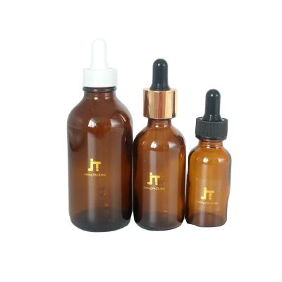 China 10ml 15ml 20ml 30ml 50ml Boston Glass Bottle Essential Oil Cosmetic Amber Round Dropper Bottle for sale