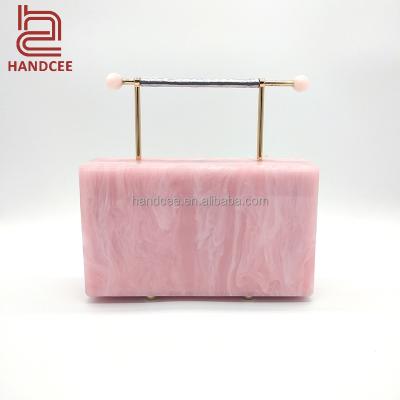 China High Quality WBC-B030 Customize High Quality Women Purse Evening Designer Rose Acrylic Clutch Bag for sale