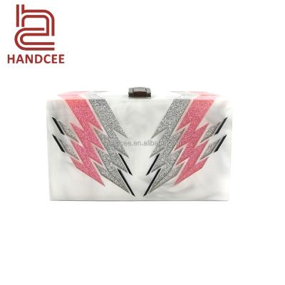 China 2022 New Arrivals High Quality Acrylic Marble Ladies Party Clutch Purse Evening Clutch Bag Custom Fashion Evening Bag For Women for sale