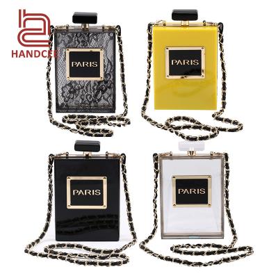 China High Quality LD-5046-3 Luxury Banquet Acrylic Perfume Bottle Clutch Clutches Pinch Evening Clutch Bag for sale