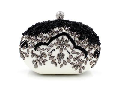 China Grab Cheap Supply Of High PU Black Beaded Evening Clutch Bag for sale