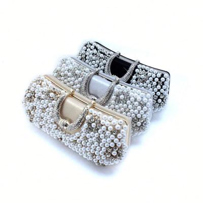 China Handmade Clutch Pearl Beaded Diamond Evening Clutches For Ladies for sale