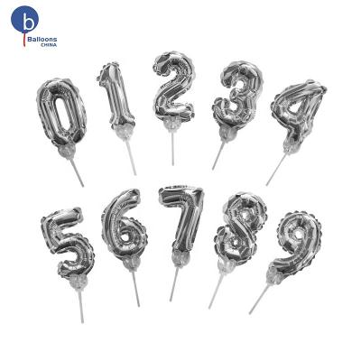 China Party Decoration 5 Inch Mini Numbers 0-9 Custom Numbers Balloons Colors Inflation Foil Balloons Birthday Party for sale