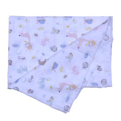 China 100% Organic Eco-friendly Healthy Cotton Double Layer Gauze Printed Fabric For Baby Cloth for sale