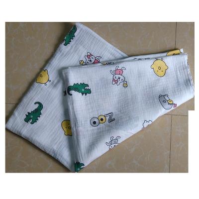 China Wholesale Organic Printed 100% Cotton Gauze Cloth Muslin Double Layer Weave Cloth For Baby Diapers for sale