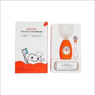 China Sonic Rechargeable Kids Electric Toothbrush Low Noise 2 Modes with Memory IPX7 Waterproof Easy Cleaning for Soft Hair Age 3+ for sale