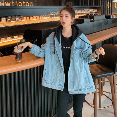 China New fashion design denim jacket autumn breathable jackets for women 2021 light blue washed plus size jackets for sale