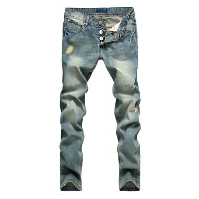 China Factory Supply Mens Breathable Jeans Straight-Leg Button Washed Jeans Pants Skinny Jeans Men for sale