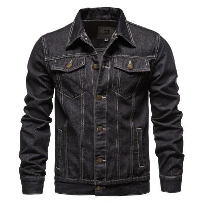 China New Design Turn-Down Collar Jean Jacket Slim Fit Outdoor Breathable Jackets Streetwear Jacket For Men for sale