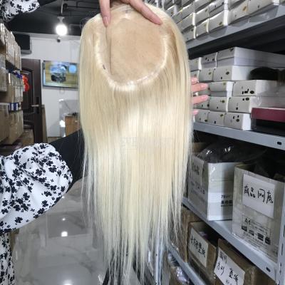 China Topper Women Human Virgin Hair Toupee Cheap Platinum Straight Low Price 60# New Arrival Hair Products Blonde Color For Women for sale