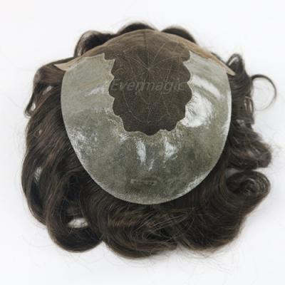 China Wholesale Low Cheap Evermagic Indian 2# Remy Human Hair Toupee Q6 10*8 Hairpiece For Men for sale