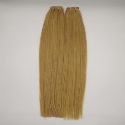 China Straight Virgin Cuticle Aligned High Quality Human Hair Double Drawn Virgin Cuticle Aligned Soft Thin Russian Flat PU Hair Weft Extensions for sale