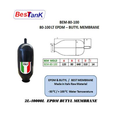 China Potable Water Pressure Tank Construction Material Stores BESTANK 80-100 Lt EPDM And BUTYL Rubber Membrane for sale