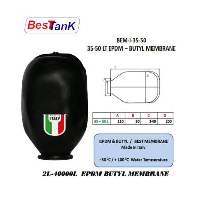 China Drinking water EPDM pressure tank membrane BUTYL EPDM BUTYL EPDM BESTANK 35-50 lt and bladder for sale