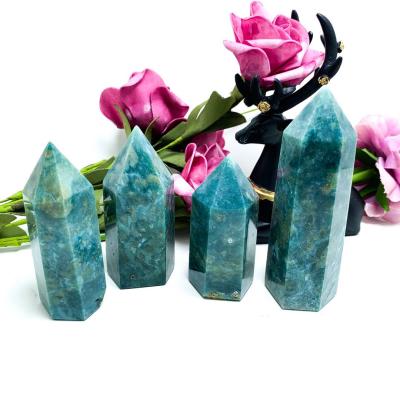 China Wholesale Natural Green Agate Crystal Wand Healing Point from China for sale