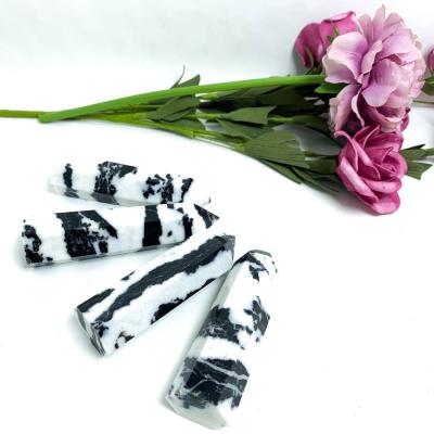 China China Wholesale Natural Black And White Jasper Healing Stripes Tower Point Crystal Decorations for sale