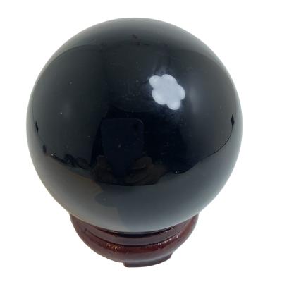 China China Wholesale Price Rare Natural Seeing Silver Obsidian Crystal Sphere Black Eye Obsidian Stone Ball for sale