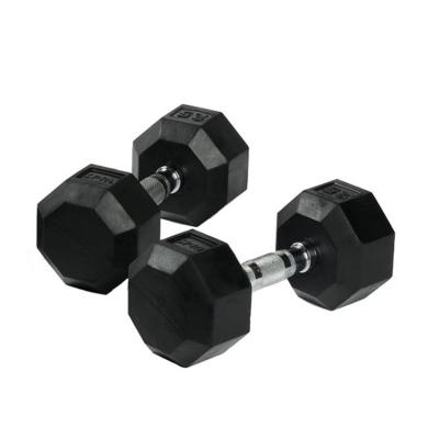 China Wholesale Rubber Covered Gym Equipment Lifefitness Dumbbell Cover Rubber Coated Full Hex Weighs Dumbbells for sale