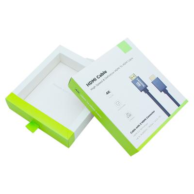 China Recyclable Environmental Friendly Drawer Gift Box With Hang Hook For Cell Phone Case With Inside Paper UV Coated Custom Design for sale