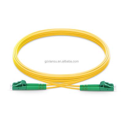 China LSZH LC/APC To LC/APC Connnctor 2.0mm LSZH Singlemode Duplex Green Patchcord Yellow Cable for sale