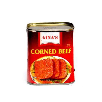 China Top Sale Top Quality Brown Luncheon Meat Brands Corned Beef Canned en venta