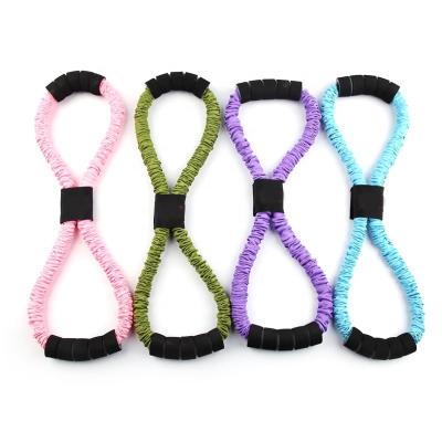 China Custom High Elastic Band Yoga Exercise Tension Belt Forming Fitness Equipment Belt Figure 8 Elastic Pull Rope for sale