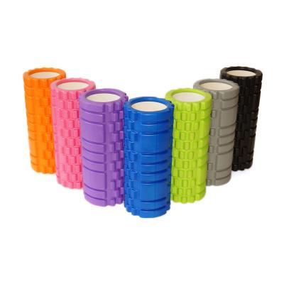 China Custom LOGO Friendl Yodorless EVA Foam Roller Hollow Yoga High Density Pillar Environmentally Durable for sale