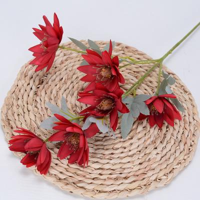 China Minimalist Silk Chrysanthemum Silk Aster Novi-belgii Bouquet Artificial Flower Silk Decoration for sale