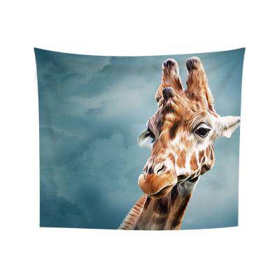 China Home& Party& Office& Hotel& shop& Restaurant Dropshipping Giraffe Tapestry Wall Hanging Wildlife Grassland Sky Nature Landscape African Decor Tapestries For Bedroom Room for sale