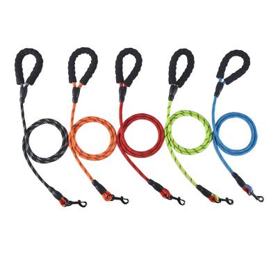 China Lights Wholesale Polyester Muti-color Comfortable Handle Rope Training Pet Product Supplies Reflective Practical Dog Cat Leash for sale