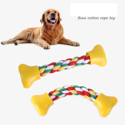 China Cleaning Stick Cat And Dog Molar Training Toy Supplies Soft Tooth Bone Cotton Rope Chew Toy Eco-friendly Wholesale Viable Shape for sale