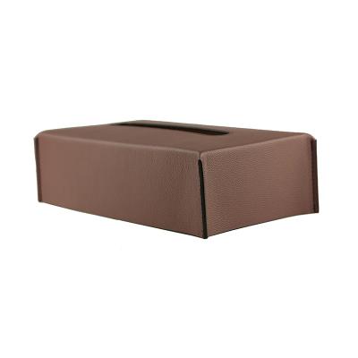 China European Style Recyclable Luxury PU Leather Car Tissue Necessary Box for sale