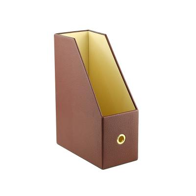 China Luxury Magazine Folder Box Holders Book Leather Organizer Office File Storage Folder Document Organizer for sale