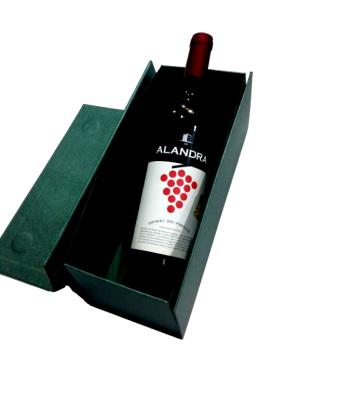 China Recycled Materials Green Foldable Packaging Paper Cardboard Wine Box for sale