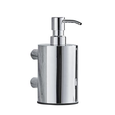 China Modern Liquid Soap Dispenser Wall Mounted Stainless Steel Mirror Polished Manual Bathroom Shampoo Gel Soap Dispenser for sale