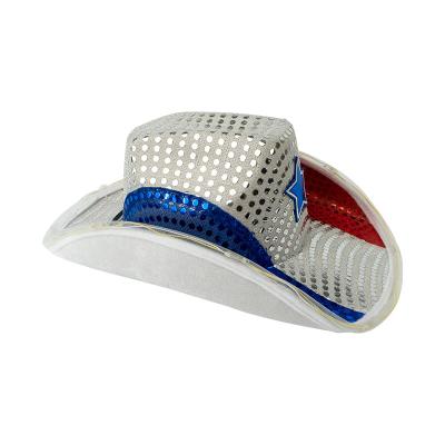 China Fabric Gift Supplies 4th of July Cowboy Hat LED for sale