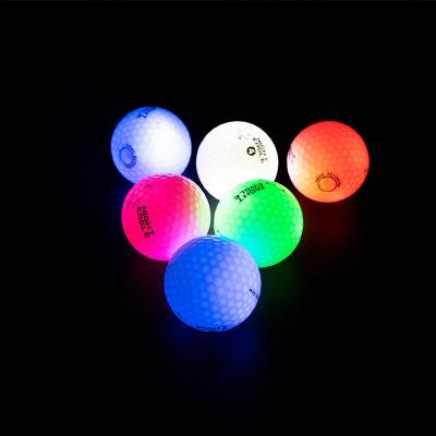 China Plastic Glow In The Dark Fluorescent Golf Ball Night Glow Luminous Golf Ball for sale