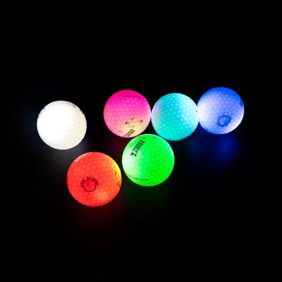 China Plastic Led Dark Night Glow Golf Ball Luminous With Changing Color for sale