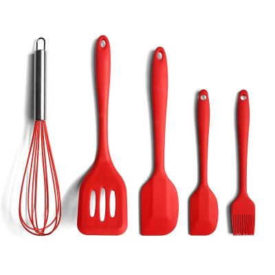 China Wholesale 5Pcs Disposable Silicone Tool Set Pastry Tools Silicone Cake Spatula Baking Set for sale