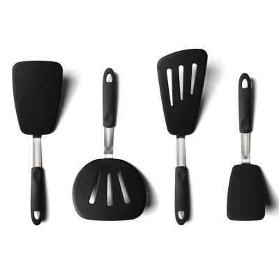 China Minimalist Customized 4 Pcs Non Turner Set Nylon Kitchen Cooking Utensil Stick With Plastic Handle for sale