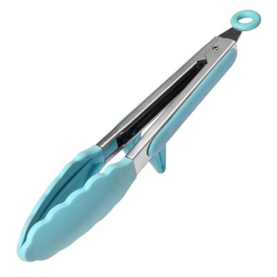 China Durable Heat Resistant Silicone Tongs Salad Tongs With Locking For Kitchen Gadgets for sale