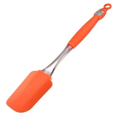 China Cartoon Disposable Handle With Hook Kitchen Spatula Silicone Spatula With Embossed Logo For Kitchen Cooking Tools for sale