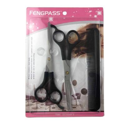 China S3-1003AB 3Pcs Stainless Steel Thinning Scissors Hair Cutting Comb Kit Professional Barber Shear Thinning Scissors Set for sale