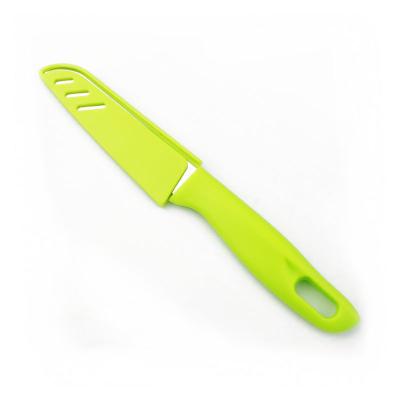 China Viable factory direct pp handle kitchen banana fruit knife and plastic peeling fruit cutting peeling knife with cover for sale