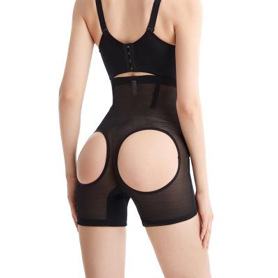 China Breathable Open Butt Lace Up High Waist Booty Lifter Shaper Panties Show Butt Tummy Control Women Compression Wear Shaper Panties Faja for sale